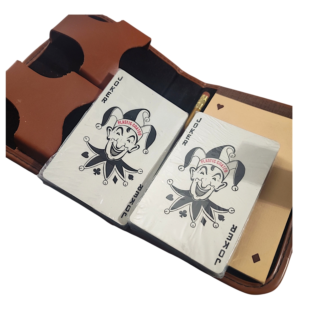 Leather Playing Card Case With Notepad - Brand Safari - Picture 5 of 8